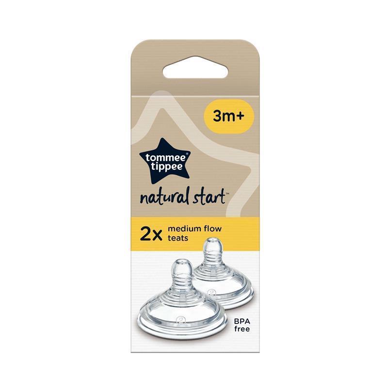 Load image into Gallery viewer, Tommee Tippee Natural Start Medium Flow Teats 2 Pack
