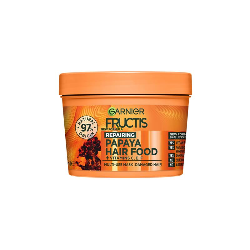 Load image into Gallery viewer, Garnier Fructis Hair Food Repairing Papaya 3-in-1 Mask Treatment for Damaged Hair 390ml
