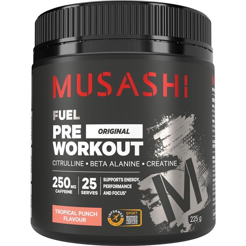 Load image into Gallery viewer, Musashi Pre Workout Tropical Punch 225g
