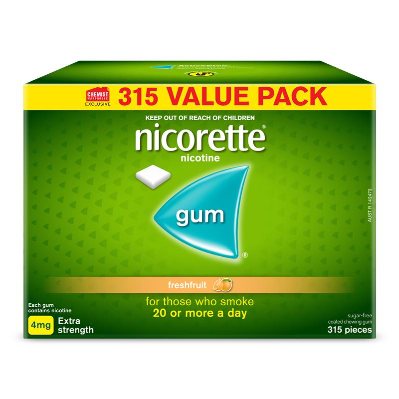 Load image into Gallery viewer, Nicorette Gum 4mg Fresh Fruit 315 Pieces Exclusive Size
