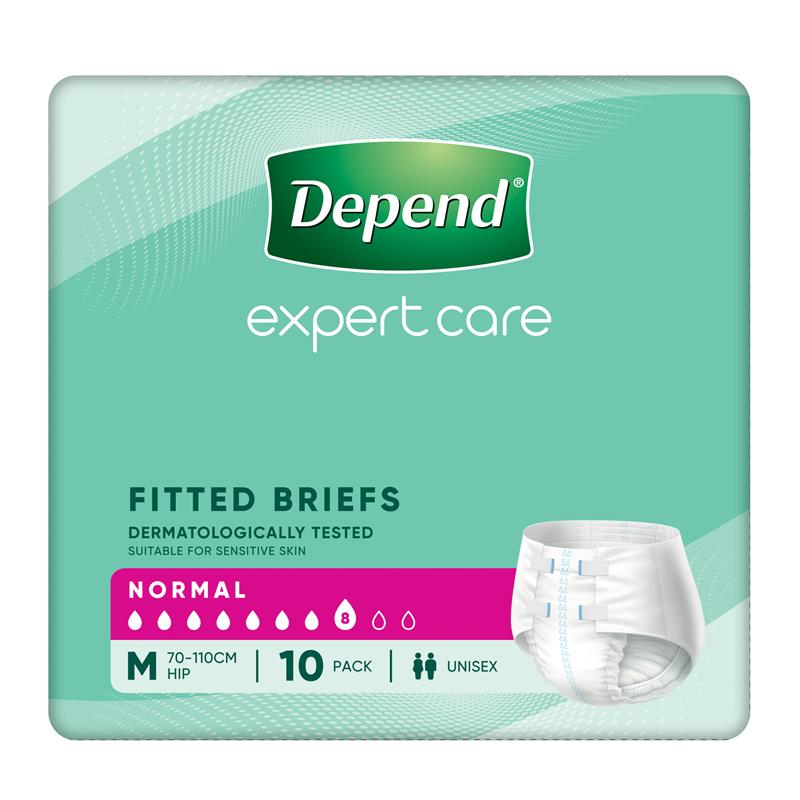 Load image into Gallery viewer, Depend Fitted Briefs Medium 10 Pack
