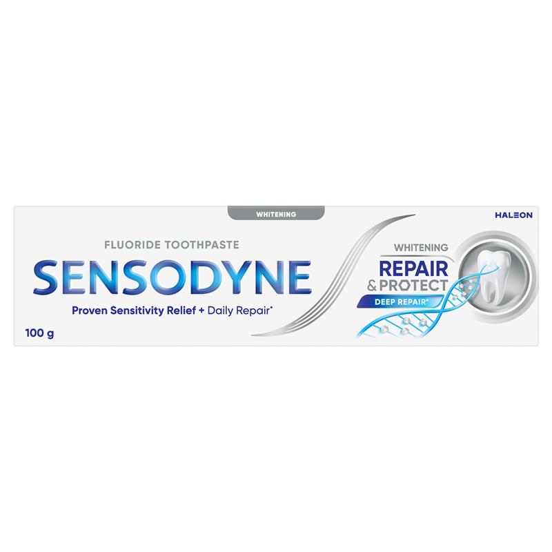 Load image into Gallery viewer, Sensodyne Sensitive Teeth Pain Repair &amp; Protect Whitening Toothpaste 100g
