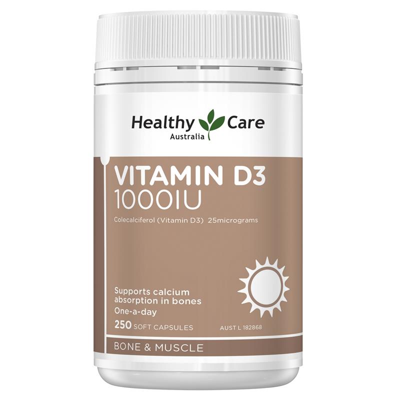 Load image into Gallery viewer, Healthy Care Vitamin D3 1000IU 250 softgel Capsules
