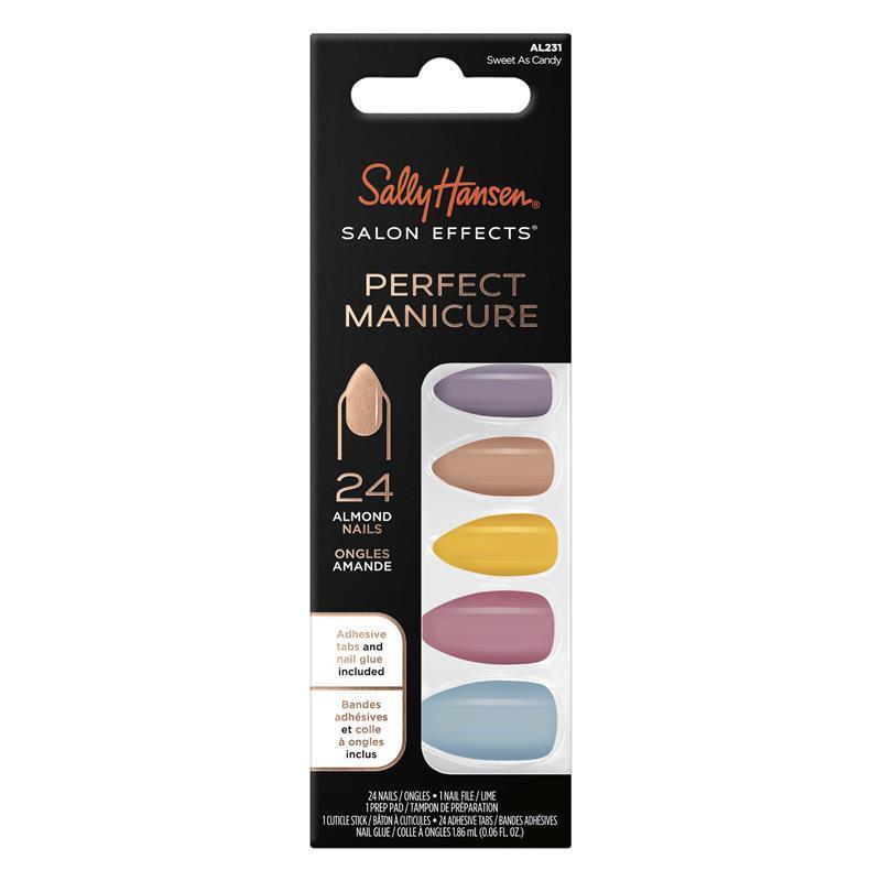 Load image into Gallery viewer, Sally Hansen Salon Effects Perfect Manicure 24 Almond Press On Nails Sweet As Candy
