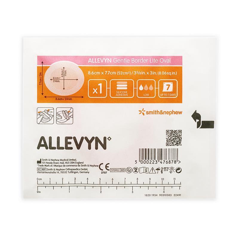 Load image into Gallery viewer, Allevyn Gentle Border Lite Oval 8.6cm x 7.7cm Single Dressing
