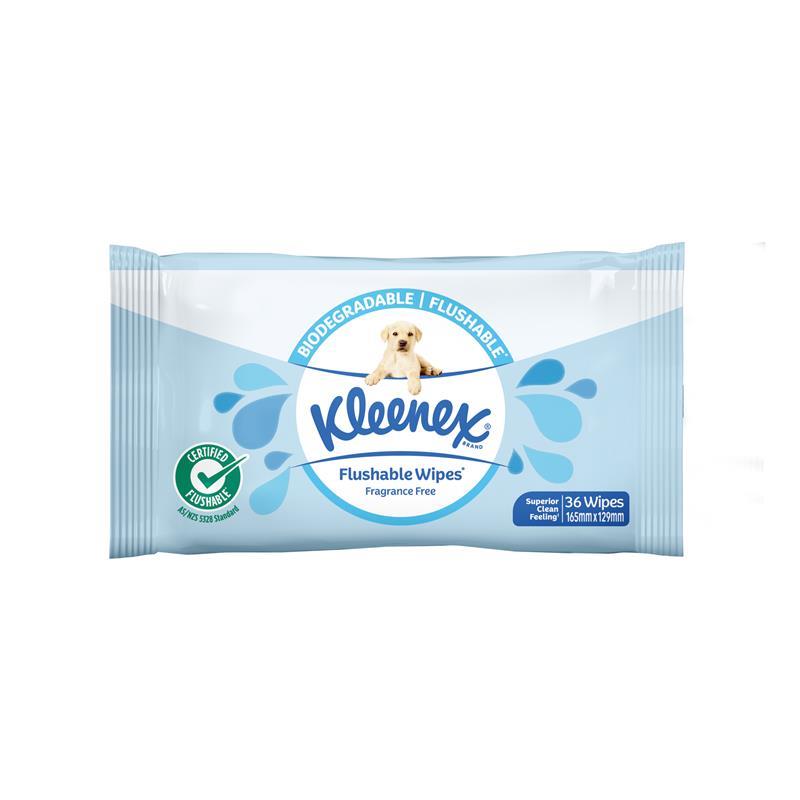 Load image into Gallery viewer, Kleenex Flushable Wipes Fragrance Free 36 Wipes
