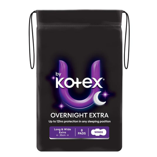 U by Kotex Maxi Pad Overnight Long Wing 8 Pack