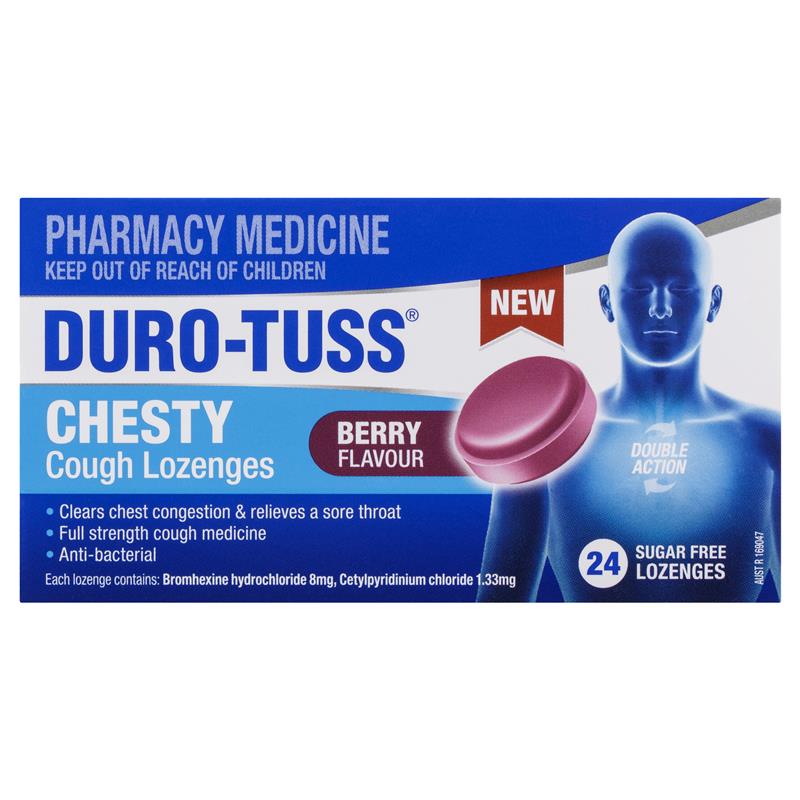 Load image into Gallery viewer, DURO-TUSS Chesty Cough Lozenges Berry 24 Lozenges
