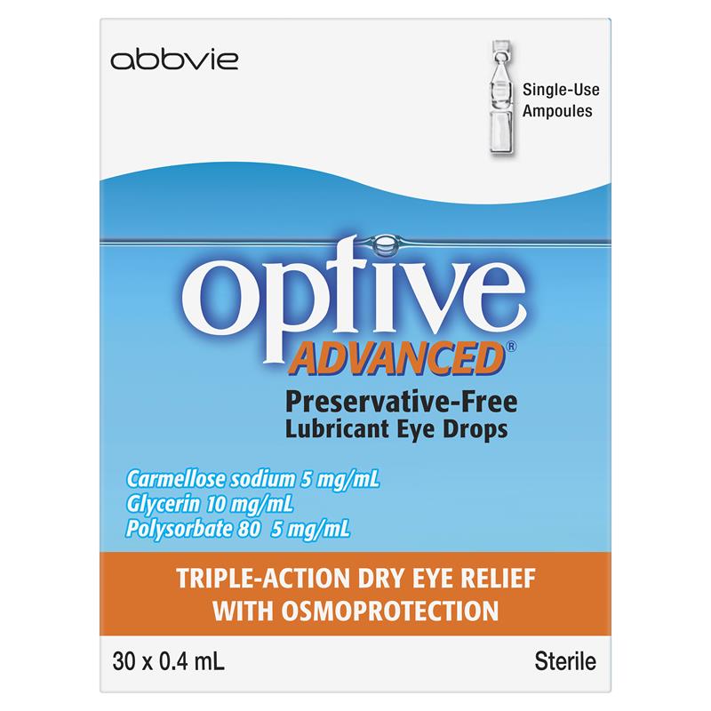 Load image into Gallery viewer, Optive Advanced Lubricant Eye Drops 30 x 0.4mL
