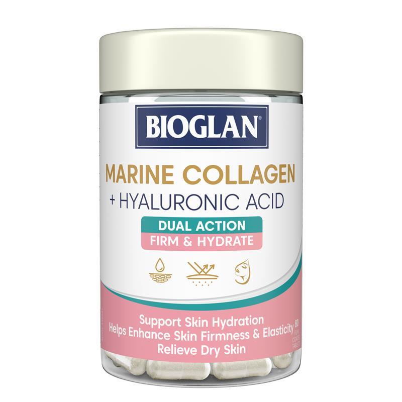 Load image into Gallery viewer, Bioglan Marine Collagen + Hyaluronic Acid 80 Tablets
