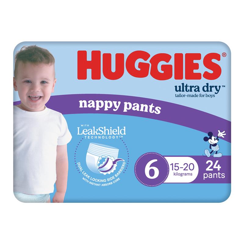 Load image into Gallery viewer, Huggies Ultra Dry Nappy Pants Size 6 15kg &amp; Over Boy 24 Pack
