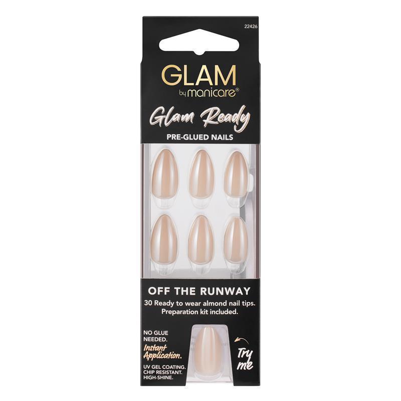 Load image into Gallery viewer, Glam By Manicare Glam Ready Pre-Glued Nails Off The Runway 30 Pieces
