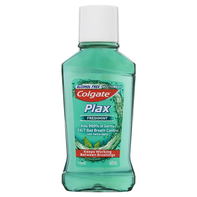 Load image into Gallery viewer, Colgate Plax Alcohol Free Antibacterial Mouthwash Freshmint 60mL

