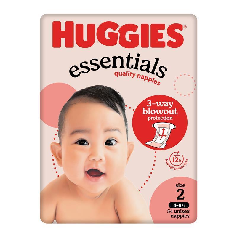 Load image into Gallery viewer, Huggies Essentials Size 2 4-8kg 54 Nappies
