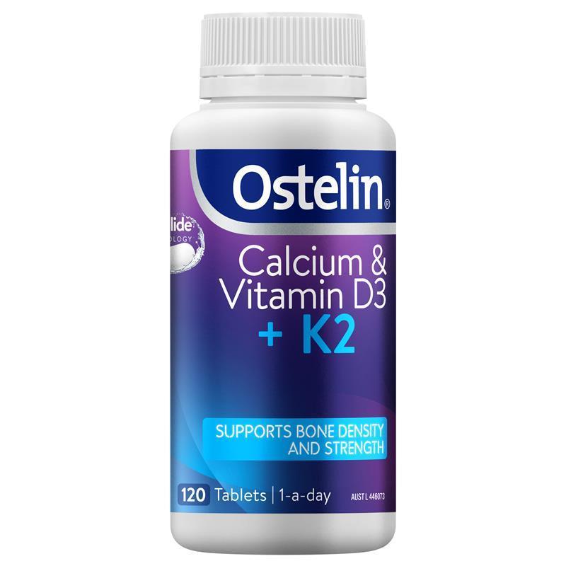 Load image into Gallery viewer, Ostelin Calcium &amp; D3 + K2 120 Tablets Exclusive Size
