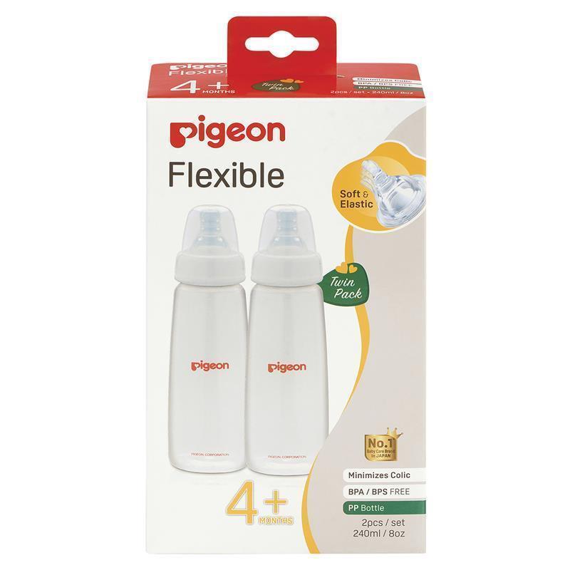 Load image into Gallery viewer, Pigeon Flexible Peristaltic PP Bottle 240ml Twin Pack
