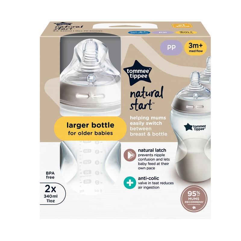 Load image into Gallery viewer, Tommee Tippee Natural Start 340ml PP Bottles 2 Pack
