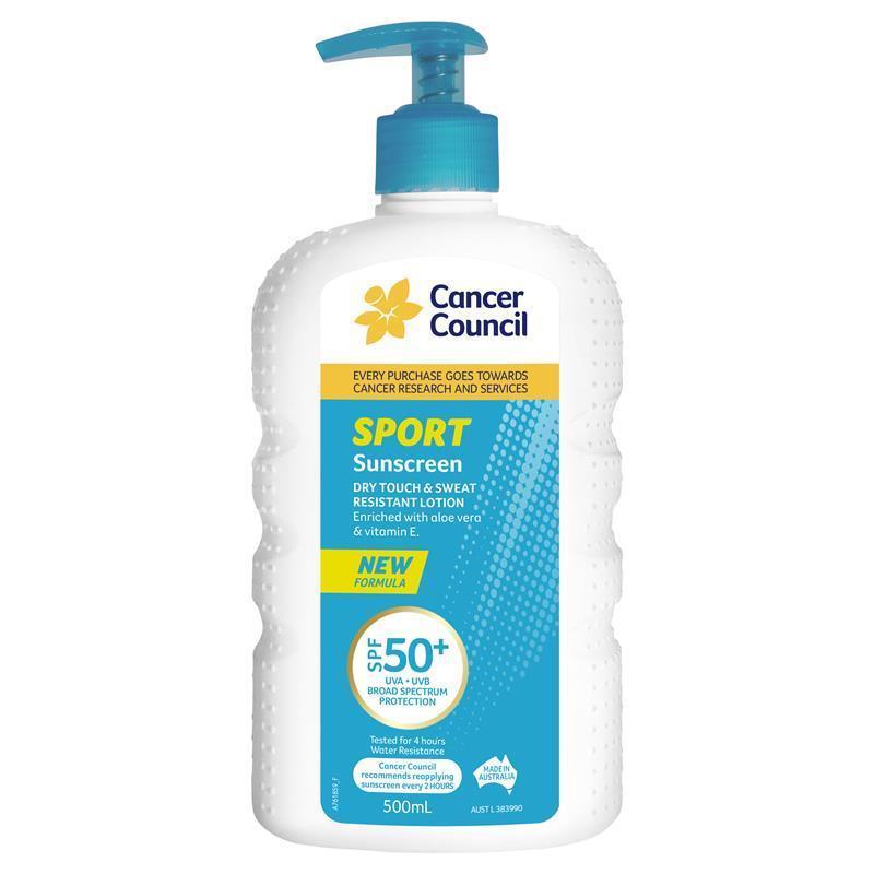 Load image into Gallery viewer, Cancer Council SPF 50 Sport Dry Touch &amp; Sweat Resistant 500ml
