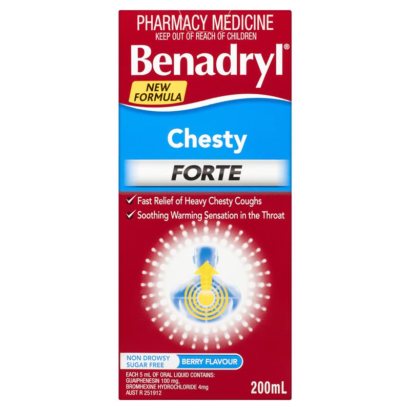 Load image into Gallery viewer, Benadryl Chesty Forte Cough Liquid Berry Flavour 200mL
