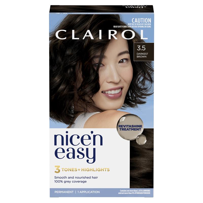 Load image into Gallery viewer, Clairol Nice N Easy 3.5 Darkest Brown Permanent Hair Colour
