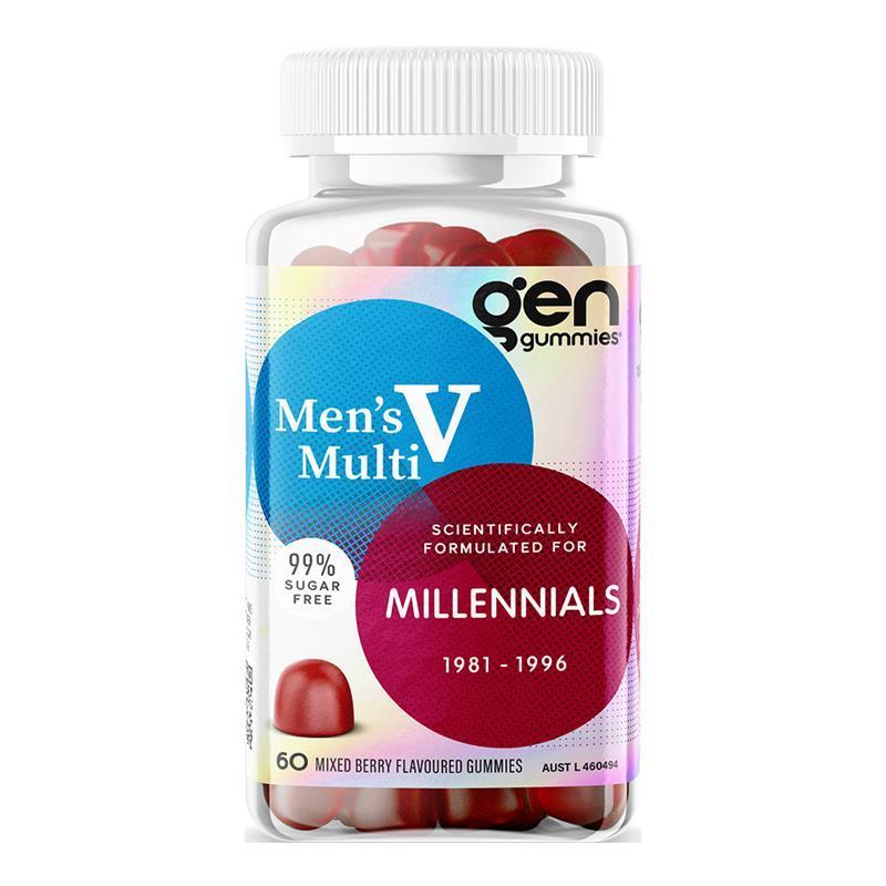 Load image into Gallery viewer, GEN Millennial Gummies Men's  Multivitamin Mixed Berry 60 Pack
