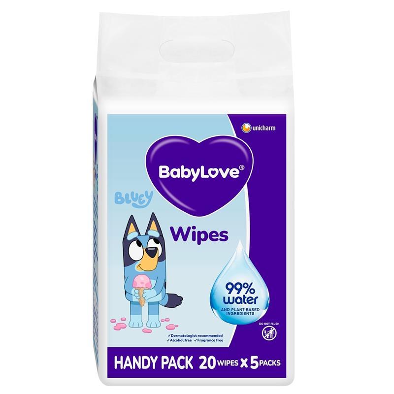 Load image into Gallery viewer, Babylove Water Wipes Travel Pack (20 X 5) 100 Pack
