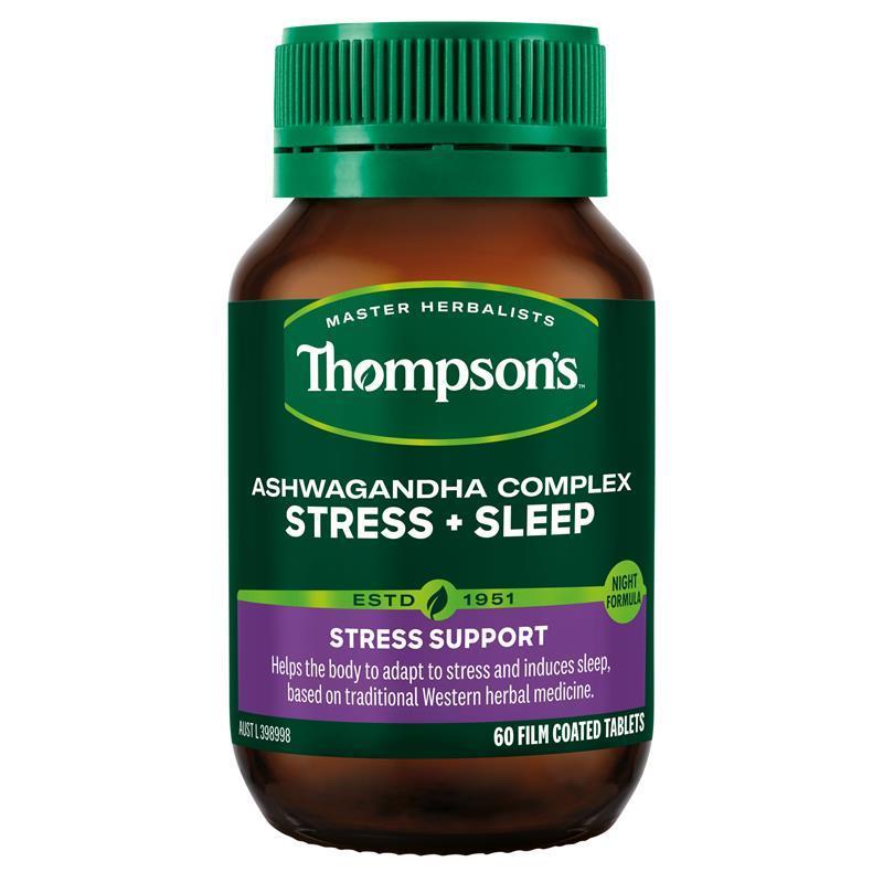Load image into Gallery viewer, Thompson's Ashwagandha Complex Stress + Sleep 60 Tablets
