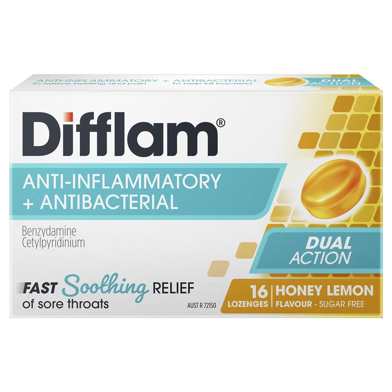 Load image into Gallery viewer, Difflam Sore Throat Sugar Free Honey And Lemon 16 Lozenges
