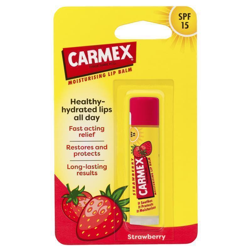 Load image into Gallery viewer, Carmex Lip Balm Strawberry ClickStick 4.25 G-SPF15
