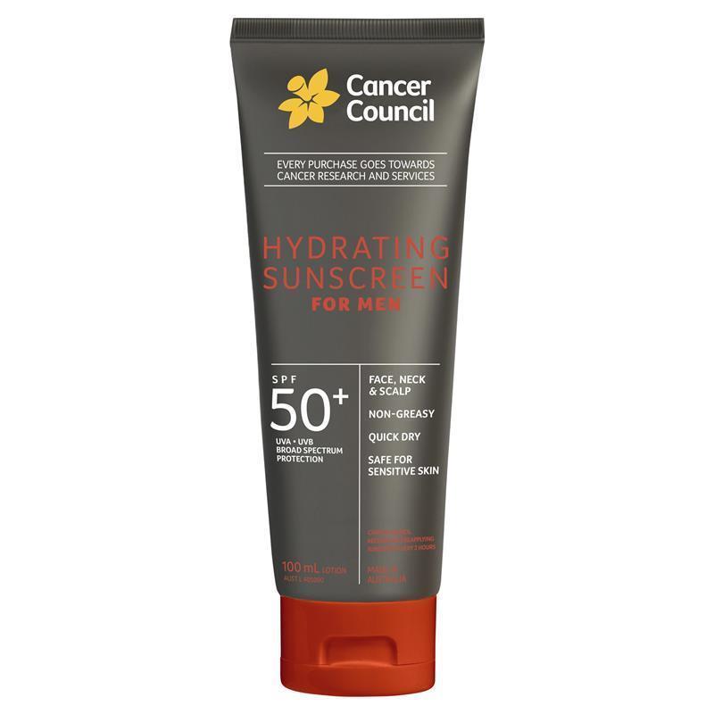 Load image into Gallery viewer, Cancer Council SPF50+ Hydrating Sunscreen For Men 100ml
