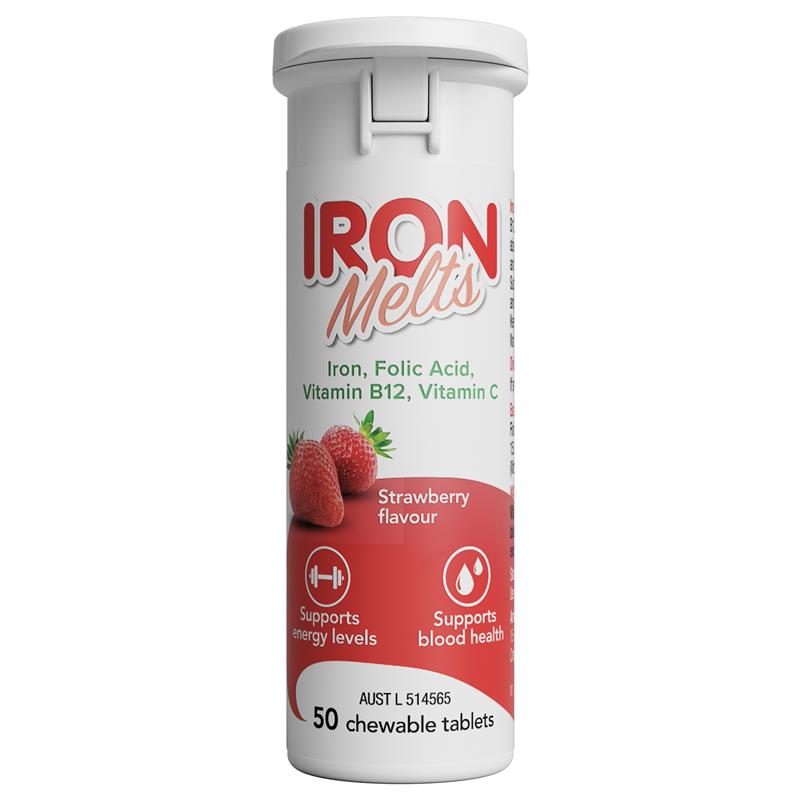 Load image into Gallery viewer, Iron Melts 50 Chewable Tablets
