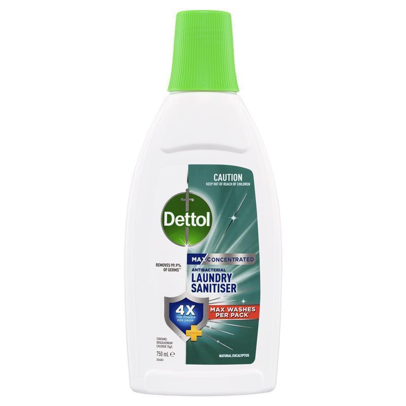 Load image into Gallery viewer, Dettol Max Concentrated Antibacterial Laundry Sanitiser Natural Eucalyptus 750ml
