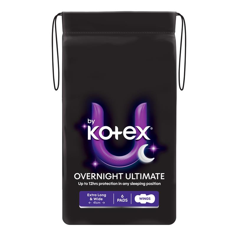 Load image into Gallery viewer, U By Kotex Maxi Ultimate Overnight Wing Pads 6 Pack
