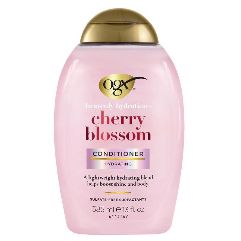 Load image into Gallery viewer, Ogx Heavenly Hydration + Shine Cherry Blossom Conditioner For Thin And Fine Hair 385mL
