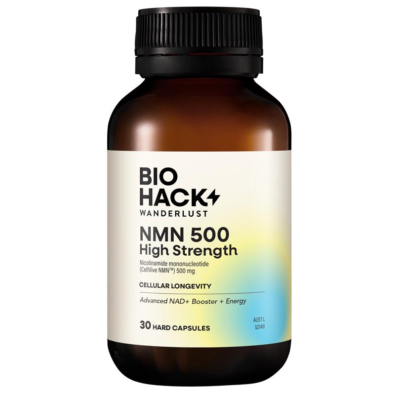 Load image into Gallery viewer, BioHack Wanderlust NMN 500 High Strength 30 Capsules
