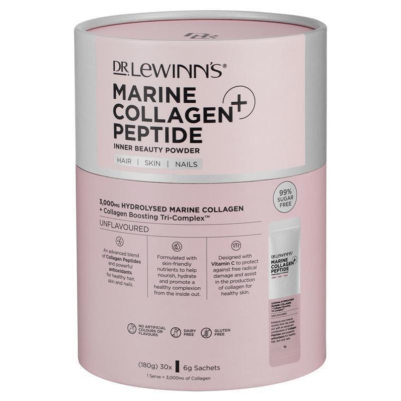 Load image into Gallery viewer, Dr. LeWinn's Marine Collagen Peptide+ Inner Beauty Powder - 30 x 6g
