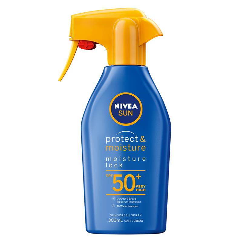 Load image into Gallery viewer, NIVEA Sun Protect &amp; Moisture SPF50+ Sunscreen Trigger 300ml

