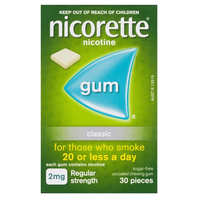 Load image into Gallery viewer, Nicorette Quit Smoking Regular Strength Nicotine Gum Classic 30 Pack
