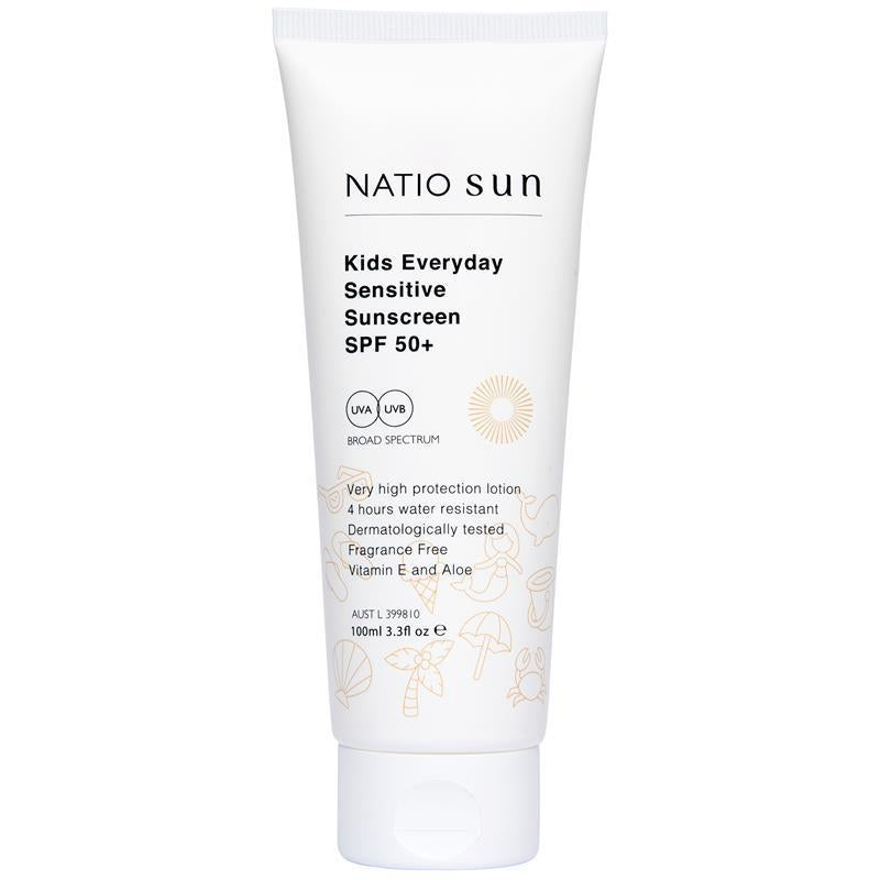 Load image into Gallery viewer, Natio Kids Everyday Sensitive Sunscreen SPF 50+ 100ml
