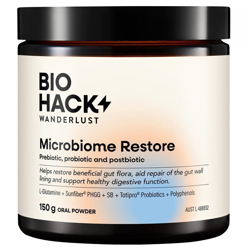 Load image into Gallery viewer, BioHack Wanderlust Microbiome Restore 150g Powder
