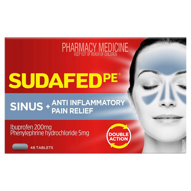Load image into Gallery viewer, Sudafed PE Sinus + Anti Inflammatory Pain Relief Tablets 48 Pack
