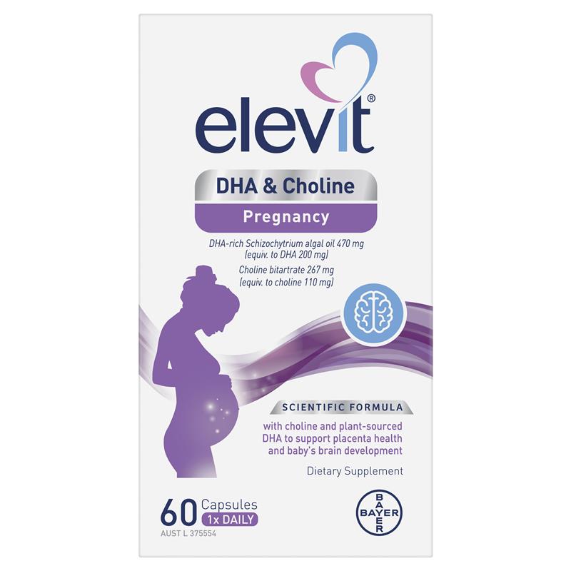 Load image into Gallery viewer, Elevit DHA + Choline Pregnancy 60 Capsules
