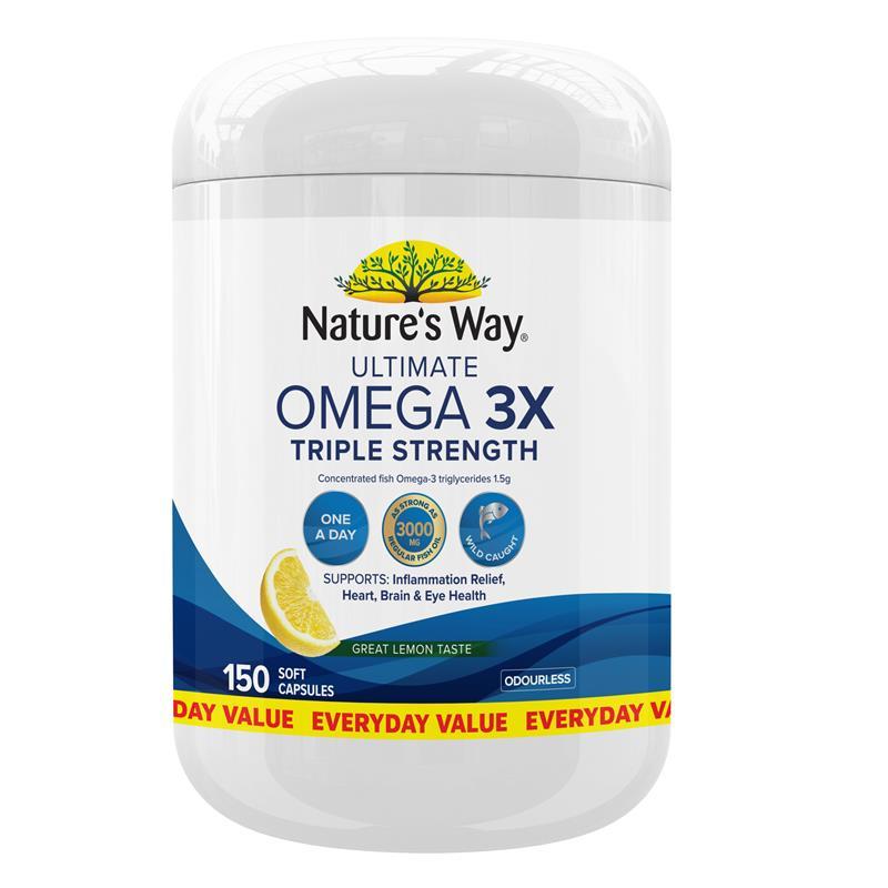 Load image into Gallery viewer, Nature's Way Ultimate Omega 3x Triple Strength 150 Capsules
