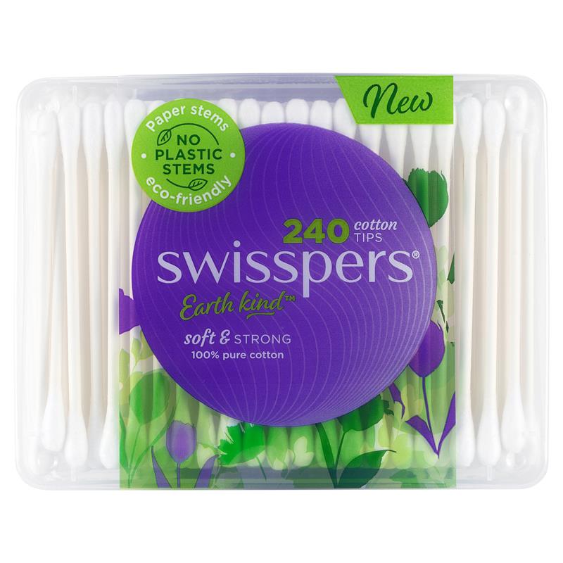 Load image into Gallery viewer, Swisspers Paper Stems Cotton Tips 240 Pack
