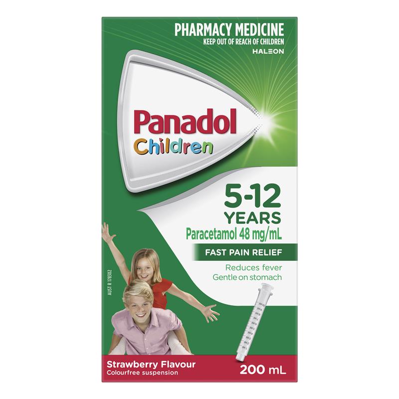 Load image into Gallery viewer, Panadol Children 5-12 Years Suspension Fever &amp; Pain Relief Strawberry Flavour 200ml
