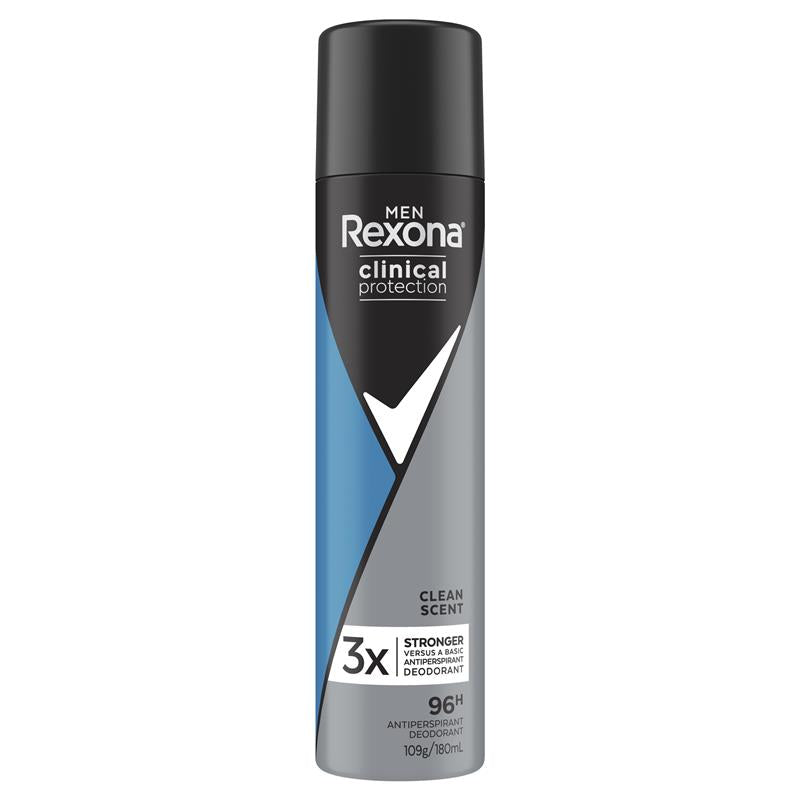 Load image into Gallery viewer, Rexona Men Clinical Protection Antiperspirant Aerosol Clean Scent 180ml
