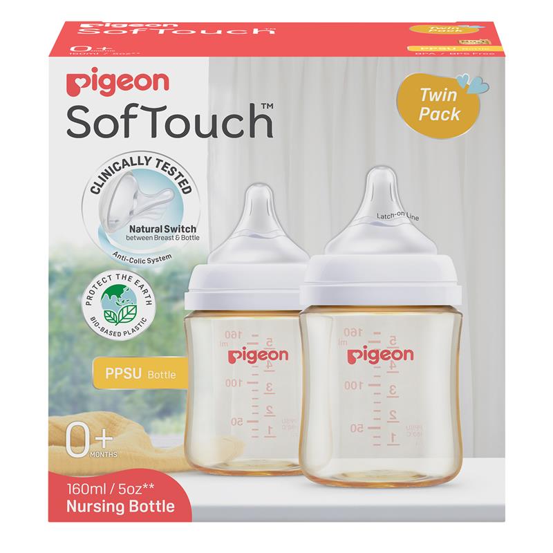 Load image into Gallery viewer, Pigeon SofTouch Bottle PPSU 160ml Twin Pack
