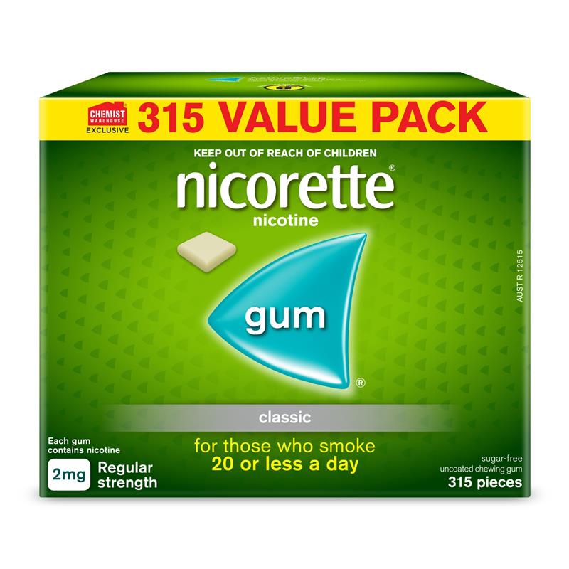 Load image into Gallery viewer, Nicorette Quit Smoking Regular Strength Nicotine Gum Classic Exclusive Size 315 Pack
