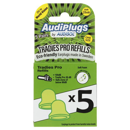 Audiplugs Tradies Pro Refills 5 Pairs