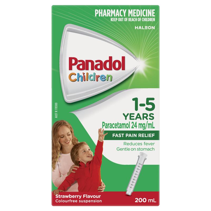 Load image into Gallery viewer, Panadol Children 1-5 Years Suspension Fever &amp; Pain Relief Strawberry Flavour 200ml
